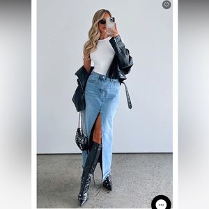Denim Maxi Skirt. NEVER BEEN WORN!